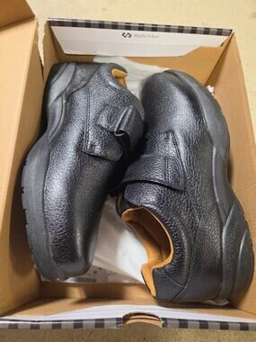 Men's Black Leather Slip-On Casual Work Loafers